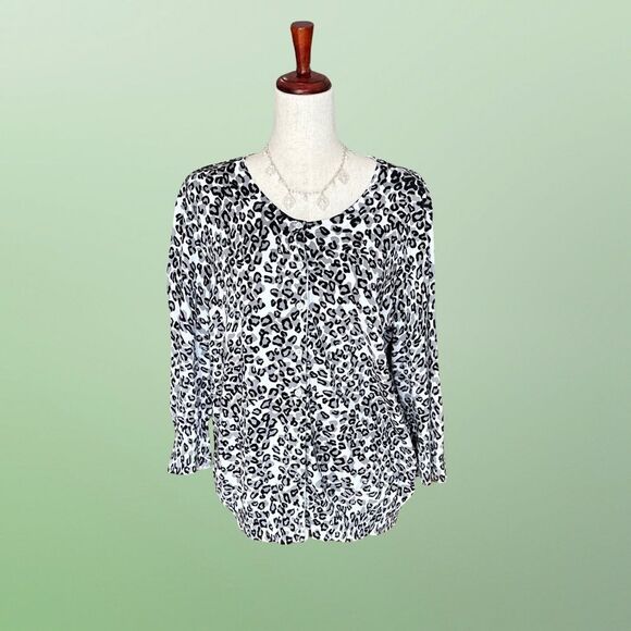 Basic Edition's Women's Button Up Cardigan Leopard Cheetah Print XL - Picture 10 of 11